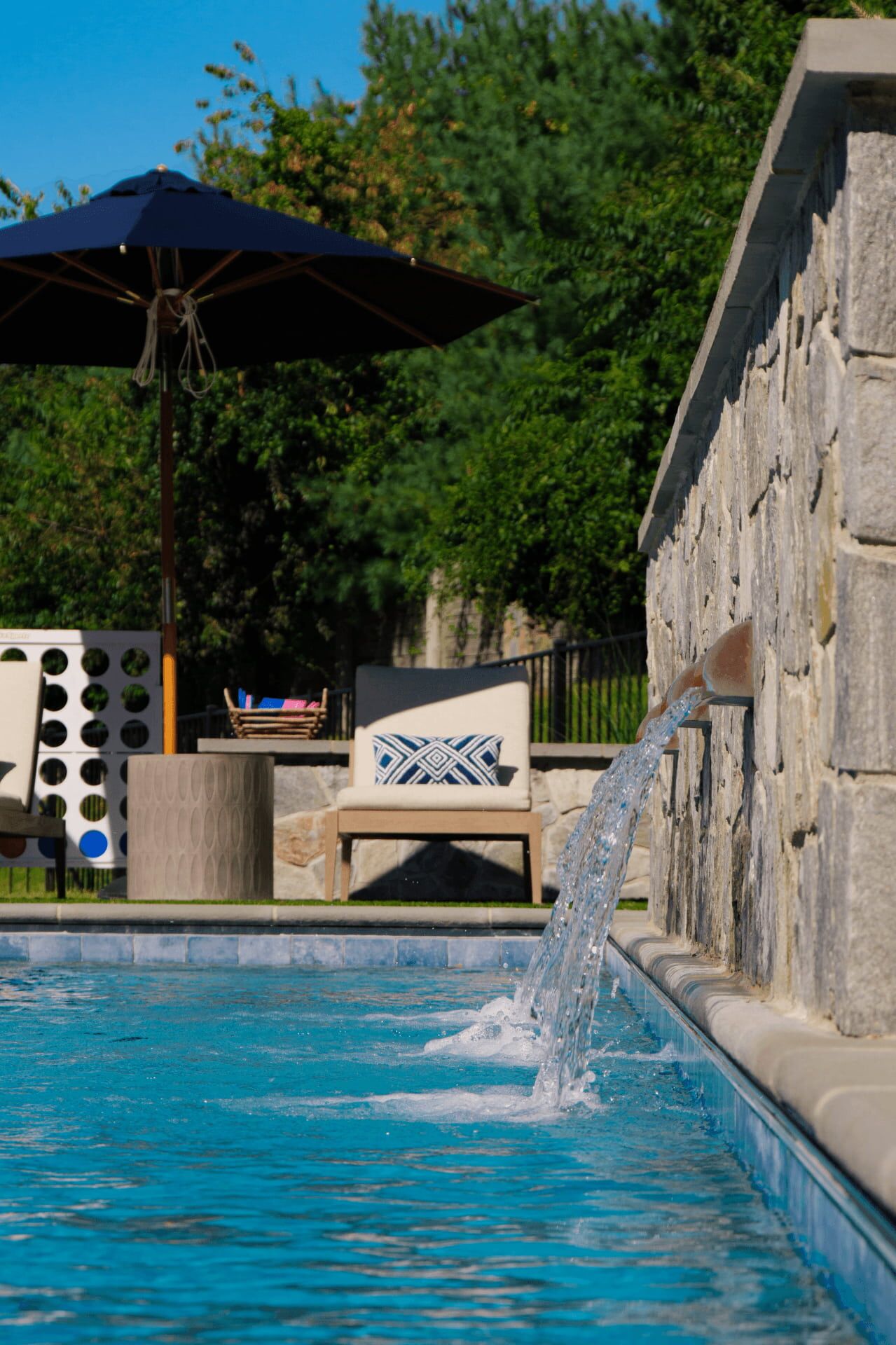 pool scuppers side view