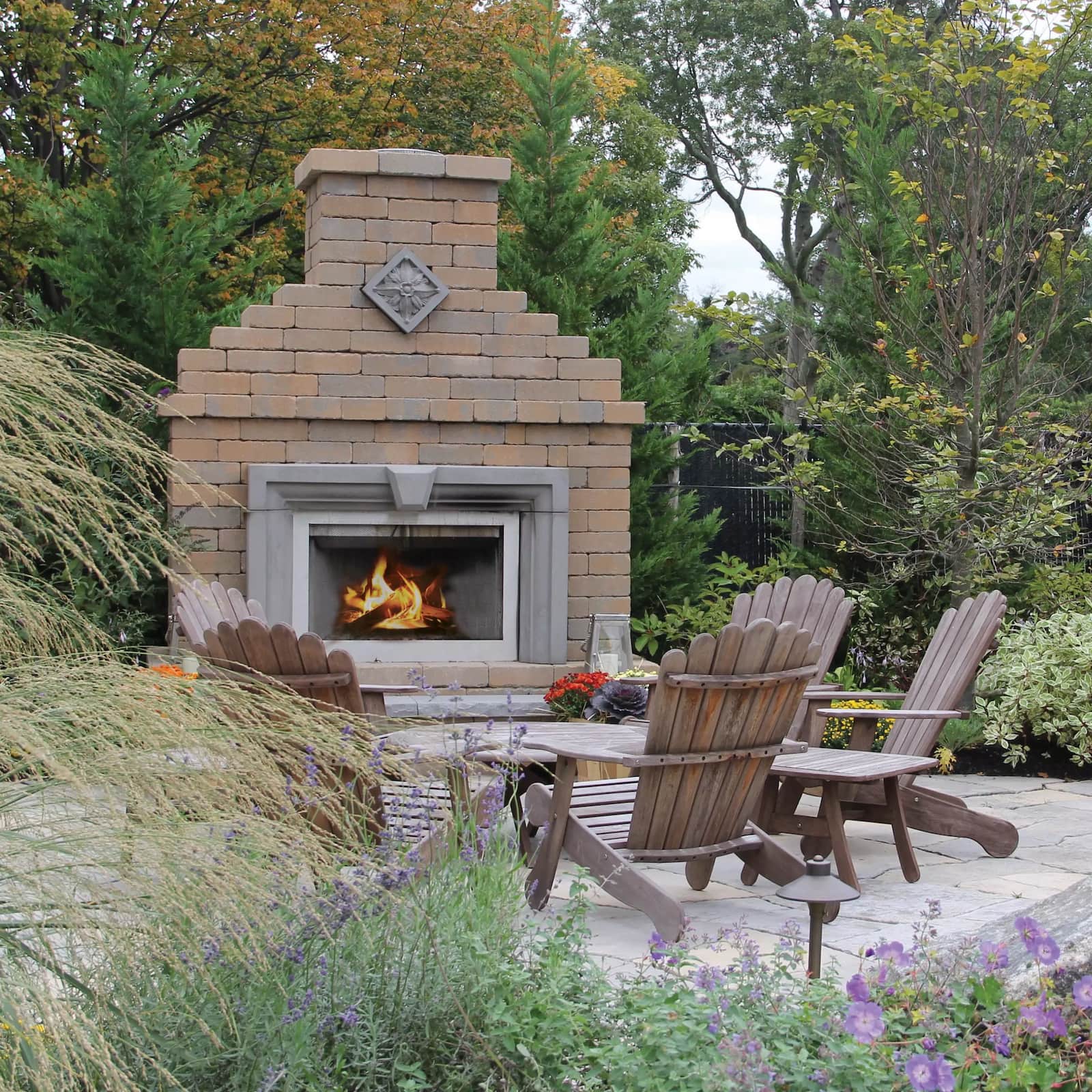 custom outdoor fireplace