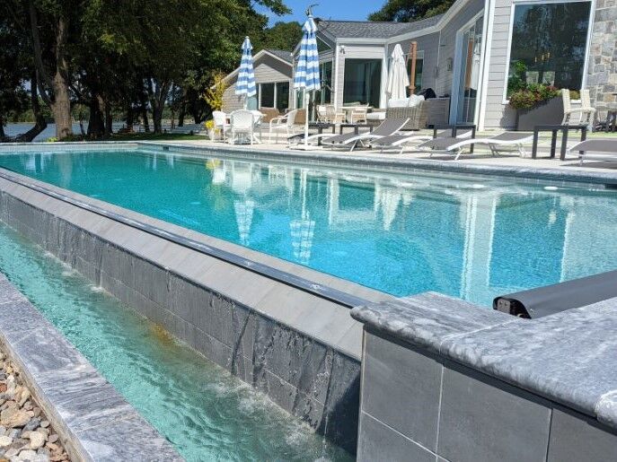 infinity-edge pool showing catch basin