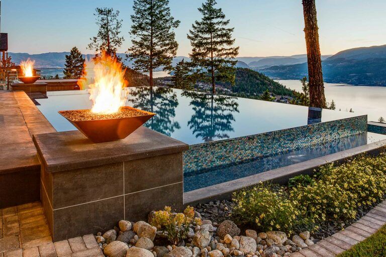 infinity pool with fire features