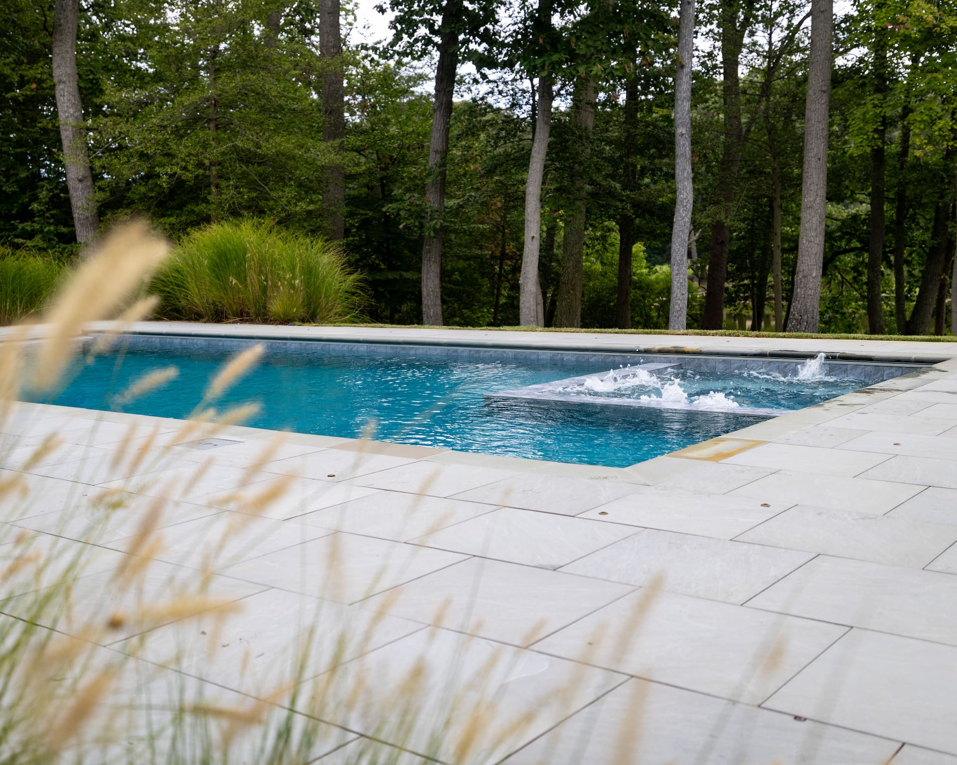 p348-geometric-pool-4 custom pool with attached spa