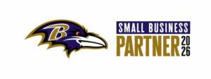 Baltimore Ravens football team small business partnership 2026 badge